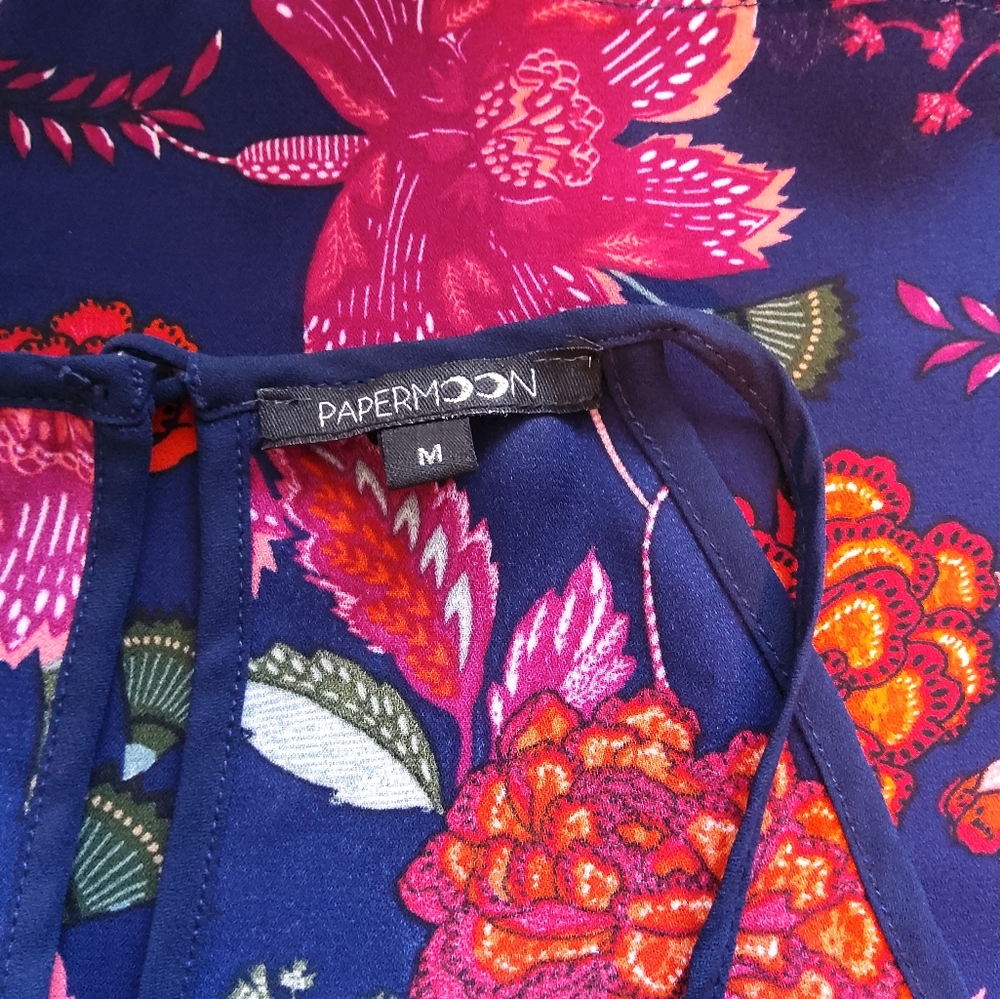 Papermoon Navy and Pink Floral Blouse - Picture 11 of 11